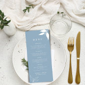 Een stoffige blauwe i moderne minimalistische i ta menu