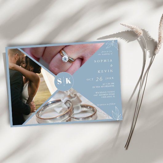 Een stoffige blauwe minimalistische moderne foto b kaart