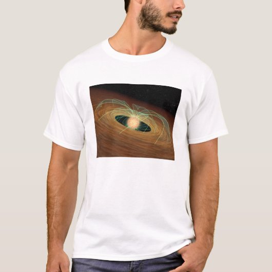 Een stoffige planetvorming schijf in een baan om d t-shirt (Voorkant)