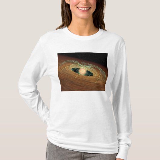 Een stoffige planetvorming schijf in een baan om d t-shirt (Voorkant)