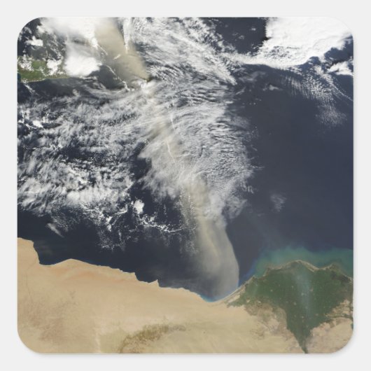 Een stofpluim vierkante sticker (Voorkant)