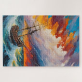 Een stok in een impressionistische storm legpuzzel (Horizontaal)