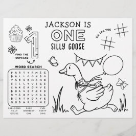 Een stomme gans 1e verjaardag activiteit placemat