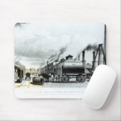 Een stoomengine-fabricage en ijzerwerken muismat (Met muis)