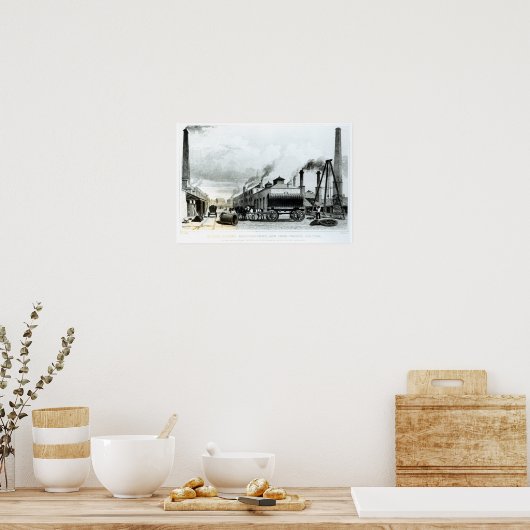 Een stoomengine-fabricage en ijzerwerken poster (Keuken)