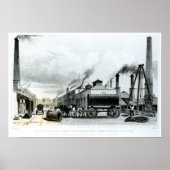 Een stoomengine-fabricage en ijzerwerken poster (Voorkant)