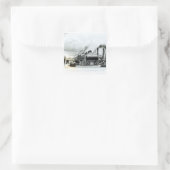 Een stoomengine-fabricage en ijzerwerken vierkante sticker (Tas)