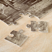 Een stoomkraan in bedrijf tijdens de bouw legpuzzel (Zijkant)