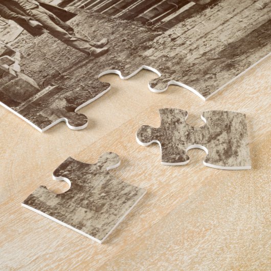 Een stoomkraan in bedrijf tijdens de bouw legpuzzel (Zijkant)