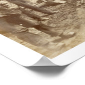 Een stoomkraan in bedrijf tijdens de bouw poster (Hoek)