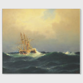 Een stoomschip in een storm in de Atlantische Ocea Cadeaupapier (Vlak)