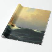 Een stoomschip in een storm in de Atlantische Ocea Cadeaupapier (Uitgerold)