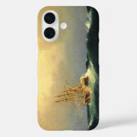 Een stoomschip in een storm in de Atlantische Ocea