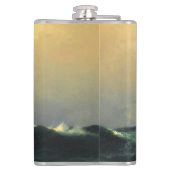 Een stoomschip in een storm in de Atlantische Ocea Heupfles (Achterkant)