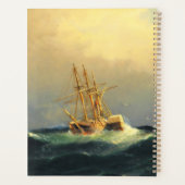 Een stoomschip in een storm in de Atlantische Ocea Planner (Achterkant)