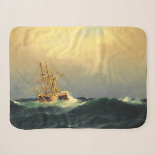 Een stoomschip in een storm in de Atlantische Ocea Sherpa Deken