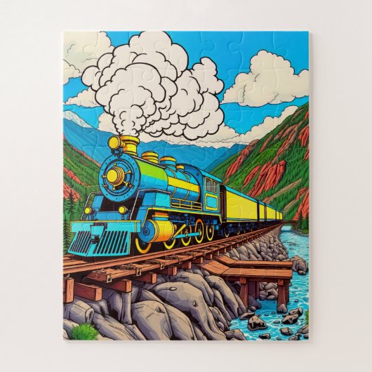 Een stoomtreinreis legpuzzel (Verticaal)