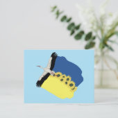 Een Stork heeft een Oekraïense vlag Briefkaart (Staand voorkant)