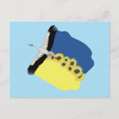 Een Stork heeft een Oekraïense vlag Briefkaart (Voorkant)