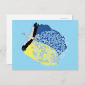 Een Stork heeft een Oekraïense vlag Briefkaart (Voorkant / Achterkant)