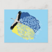 Een Stork heeft een Oekraïense vlag Briefkaart (Voorkant)