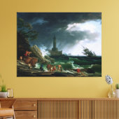Een Storm aan de Middellandse Zeekust van Claude J Canvas Afdruk (Insitu (Woonkamer))