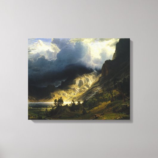 Een Storm in de Rocky Mountains Bierstadt Canvas Afdruk (Voorkant)