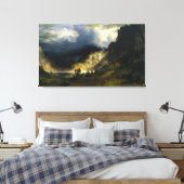 Een Storm in de Rocky Mountains Bierstadt Canvas Afdruk (Insitu (Slaapkamer))