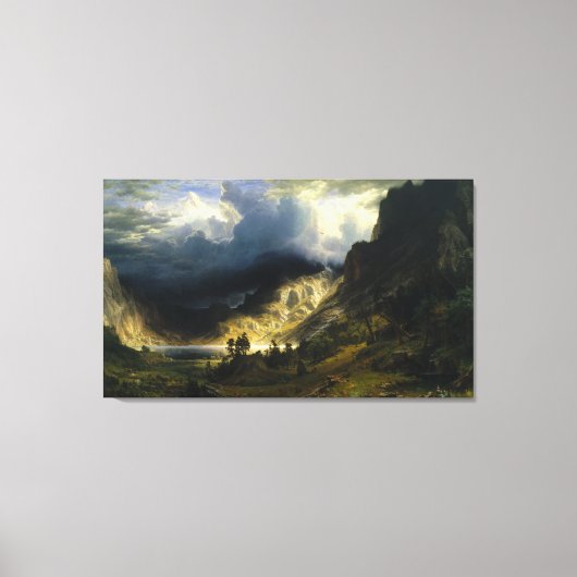 Een Storm in de Rocky Mountains Bierstadt Canvas Afdruk (Voorkant)