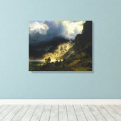 Een Storm in de Rocky Mountains Bierstadt Canvas Afdruk (Insitu (Houten vloer))