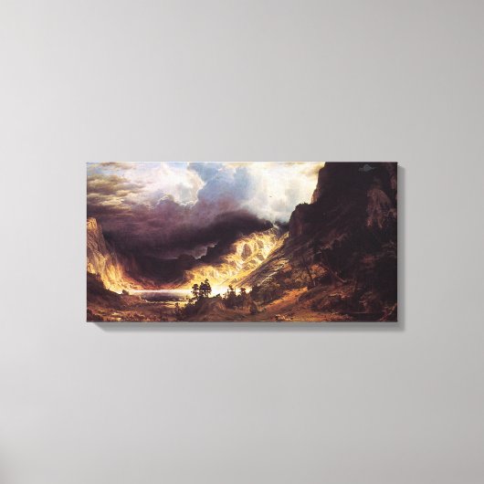 Een storm in het Rock Mountains, Bierstadt Albert Canvas Afdruk (Voorkant)