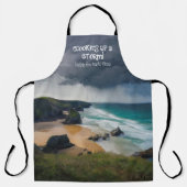 Een storm moody strand blauwgroen zee koken schort (Voorkant)