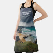 Een storm  moody strand blauwgroen zee koken schort (Insitu)