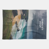 Een storm moody strand blauwgroen zee koken theedoek (Horizontaal)