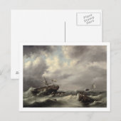 Een Storm op het Zee (olie op het paneel) Briefkaart (Voorkant / Achterkant)