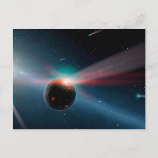 Een Storm van kometen in het Eta Corvi-systeem. Briefkaart (Voorkant)