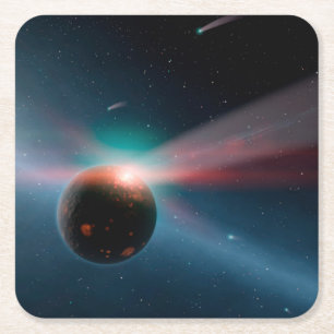 Een Storm van kometen in het Eta Corvi-systeem. Kartonnen Onderzetters