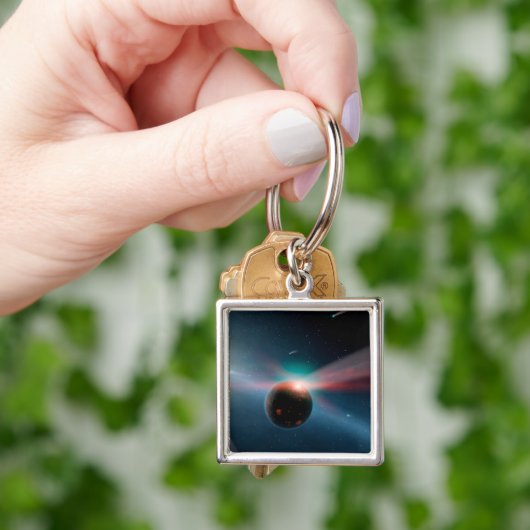 Een Storm van kometen in het Eta Corvi-systeem. Sleutelhanger (Hand)