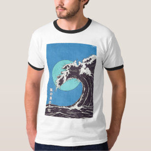 Een stormachtige oceaan zonsondergang t-shirt