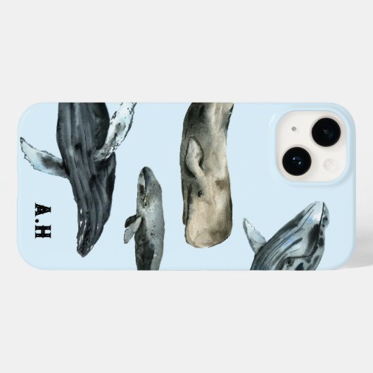 Een stortvloed aan walvissen Case-Mate iPhone case (Achterkant (horizontaal))