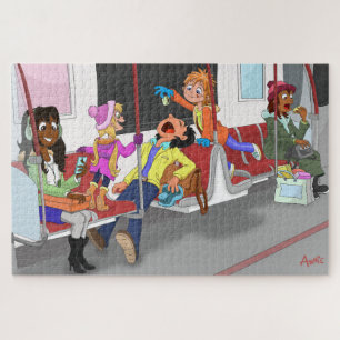 Een stout kind in de metro legpuzzel