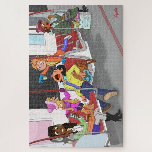 Een stout kind in de metro legpuzzel (Verticaal)