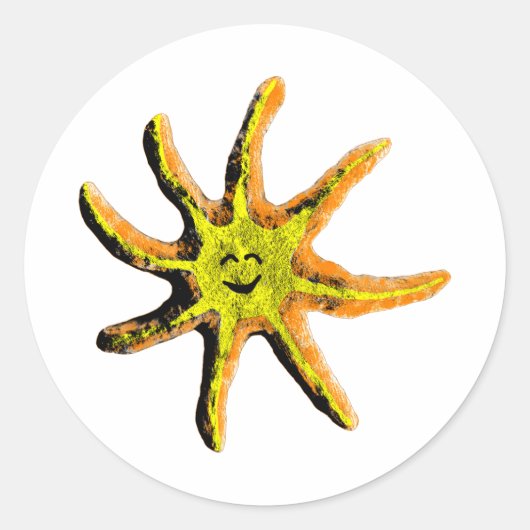 Een straal van geluk ronde sticker (Voorkant)