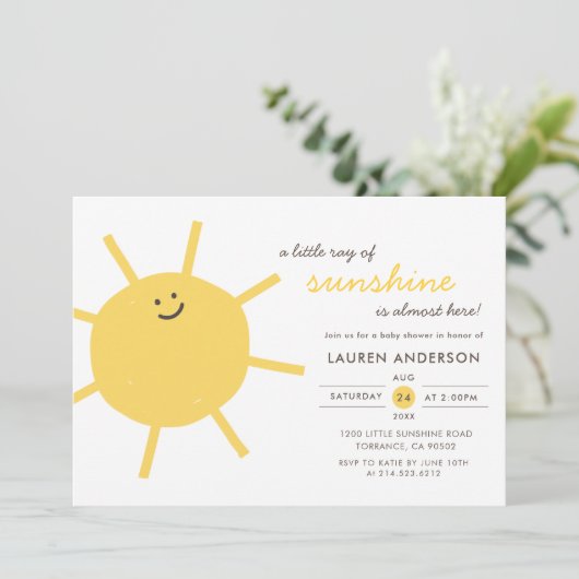 Een Straaltje Zonneschijn Baby Shower Kaart (Staand voorkant)