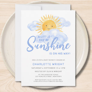 Een Straaltje Zonneschijn Jongens Baby Shower Kaart