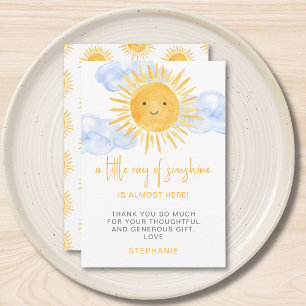 Een Straaltje Zonneschijn Wolken Baby Shower Bedankkaart