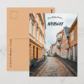Een straat in Bergen, Noorwegen Briefkaart (Voorkant / Achterkant)