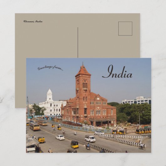 Een straat in Chennai India Briefkaart (Voorkant / Achterkant)