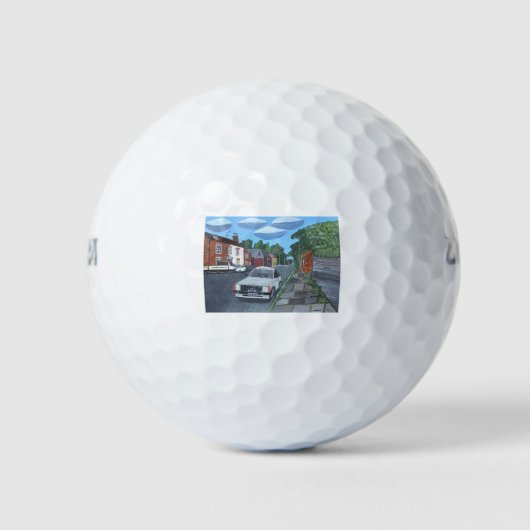 Een straat in Derby Golfballen (Voorkant)