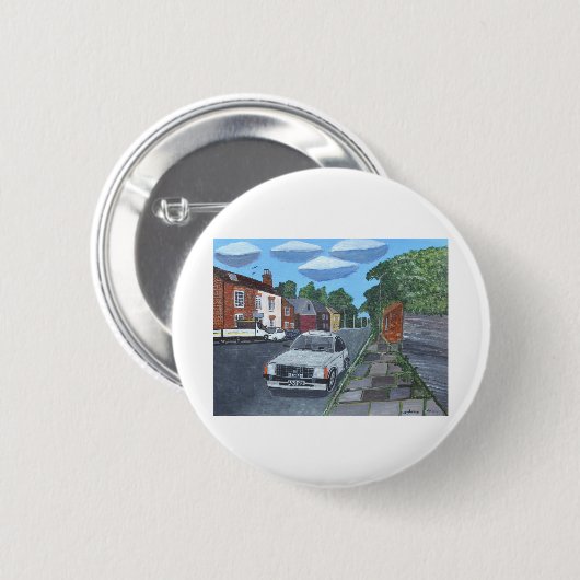 Een straat in Derby Ronde Button 5,7 Cm (Voorkant /achterkant)